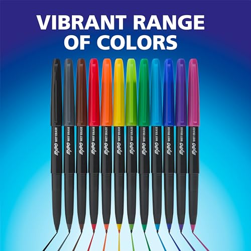 EXPO Wet Erase Markers, Semi-Permanent, Fine and Ultra-Fine Tips, 36 Count - For Writing on Glass, Whiteboards, Mirrors, Calendar, Labeling, Organizing