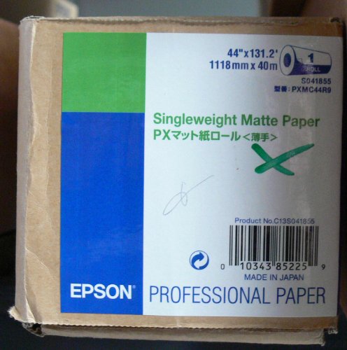 Epson Singleweight Matte 44-Inch x 131-Feet Paper Roll (S041855)