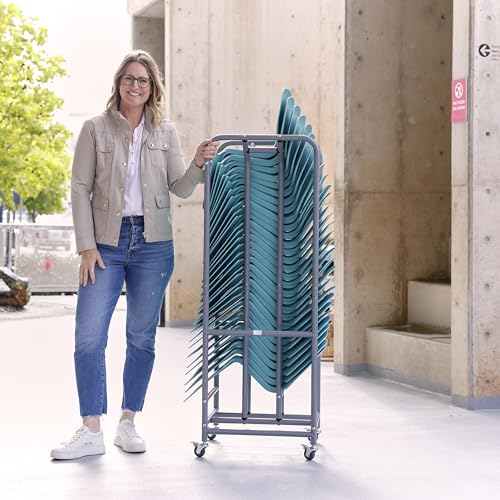 ECR4Kids The Surf Storage Rack, Holds 30 Lap Desks, Classroom Furniture, Silver