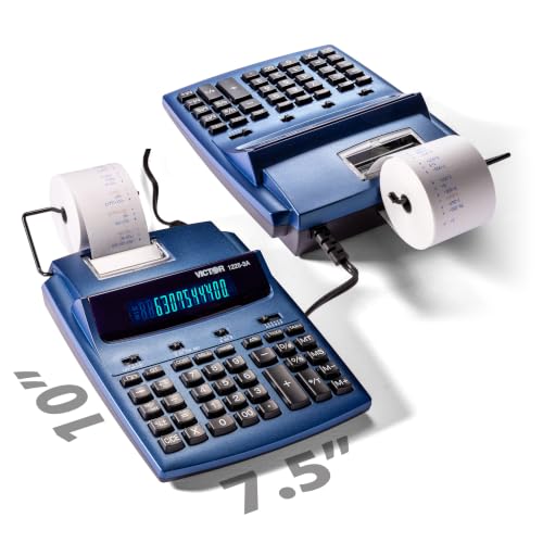 Victor 12-Digit Commercial Printing Calculator, Metallic Blue (1225-3A)