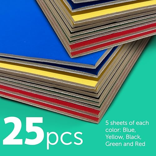 Flipside Products 20" x 30" Color Assortment (5 Colors) Foam Board, Arts and Crafts, 3/16" Thick, Presentations, Signboards, Backing Board, Display, Pack of 25