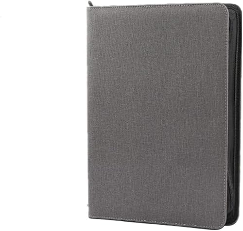 LZPHGB Portfolio Organizer Multifunction A4 Conference Folder Business Padfolio with Zipper Business Zipped Portfolio,Grijs-One Size,Grijs-One Size