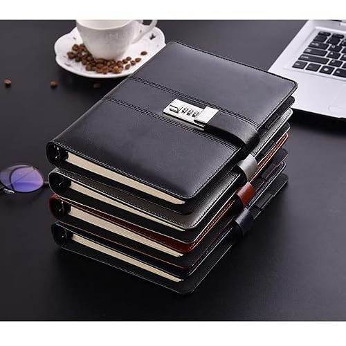 YQBUER A5 Binder Spiral Notebooks and Journals Diary with Lock Password Agenda Office Bussiness Notebooks School Supplies (Color : A, Size : A5)
