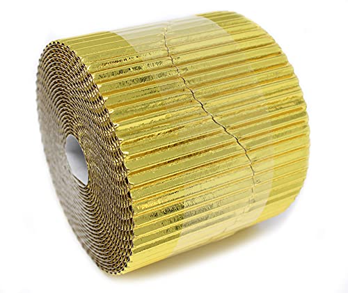 Bright Ideas Metallic Corrugated Border Rolls for School Displays 5 Pack, 10cm x 5m, Assorted