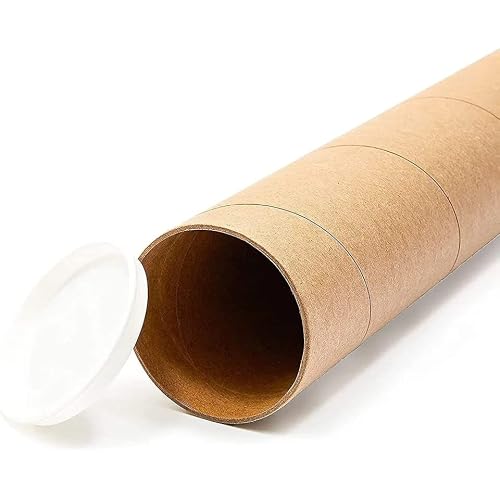 supplyhut 20 - 2" x 36" Round Cardboard Shipping Mailing Tube Tubes With End Caps
