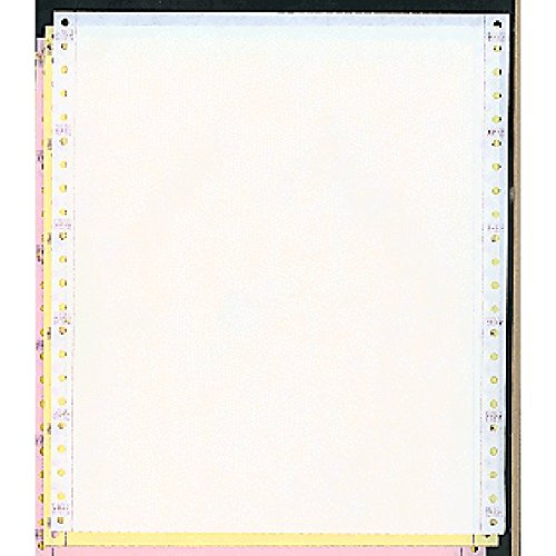 Continuous Fan-Folded Computer Paper, 3-Part Carbonless (NCR), Removable 0.5 Inch Margins, 9.5 x 11 Inches, 1000 Sheets, White/Canary/Pink