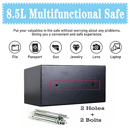 TBLOTYD 8.5 L Digital Keypad Electronic Safe, Money Safe Box, Security Lock Box, Wall or Floor Mounted