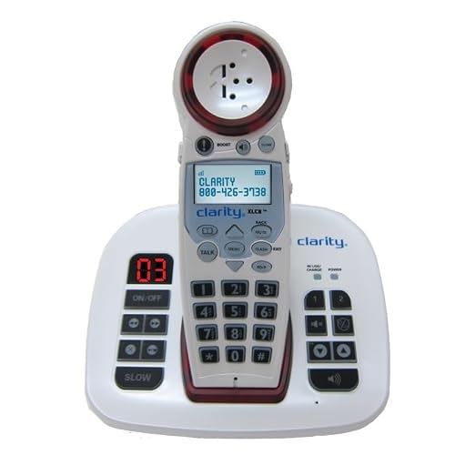 Clarity XLC8 Amplified Cordless Bluetooth Landline Phone for Seniors, Elderly, Hard of Hearing, Hearing Impaired | 50dB Home Phone w/Built-in Telephone Amplifier, Loud Ringer, Talking Caller ID