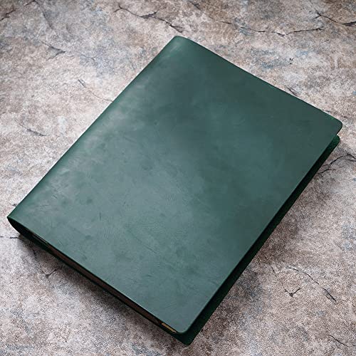 MJNHBGX A6 Ring Binder Notebook The First Layer of Cowhide A4 Oversized Notebook Leather Binder Sketch Leather Retro Notepad Diary Book for Writting A6 Binder，Noir