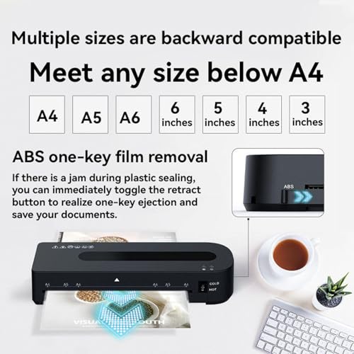 Laminator, A4 Laminator Machine, 12.6In Lightweight Laminator with Precise Temperature Control, Hot & Cold Thermal Laminator
