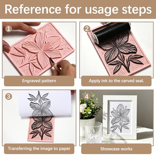 24Pcs 4"x6" Premium Soft Rubber Linocut Blocks, Easy Cut Relief Linoleum Carving Blocks for Stamp Making, Printmaking, DIY Art and Hand Craft Projects