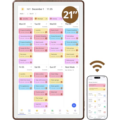 Dragon Touch Digital Calendar 21 inch, Electronic Calendar Wall Touch Screen, Smart Family/Home Gift for Schedule Reminders, Task Rewards, Chort Chart and Digital Picture Frame