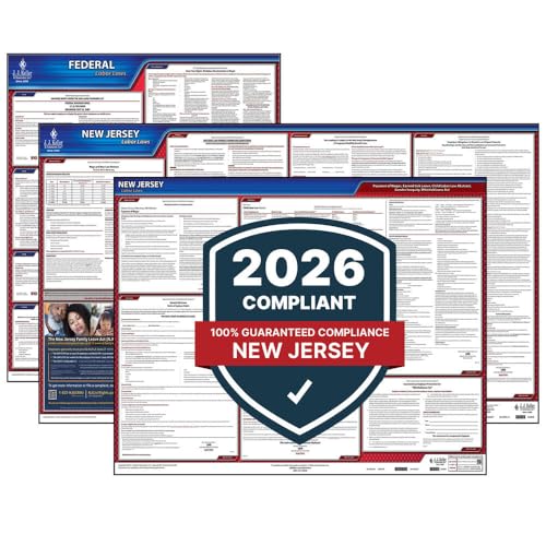 J. J. Keller 2026 New Jersey & Federal Labor Law Poster Set, OSHA, English