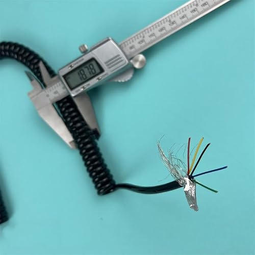 Coiled Curly Mains Flex Multicored Cable 5-Core 24AWG 0.2mm² 1-15 Meters