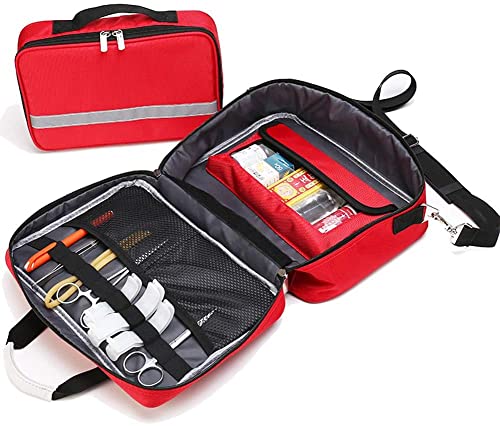 YUSIWOAL Nurse Tote Bag, Portable First Aid Kit Bag, Compact and Lightweight First Aid Bag with Labeled Compartments, Large-capacity Outdoor Emergency Rescue Kit