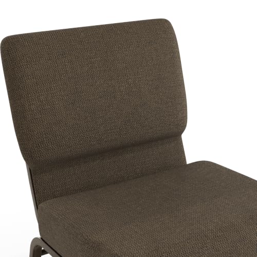 Flash Furniture 4 Pack HERCULES Series 21''W Stacking Church Chair in Brown Fabric - Gold Vein Frame