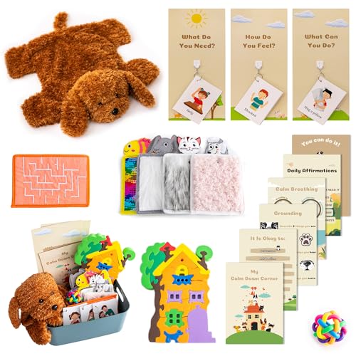 ODOXIA Calm Down Corner Kit for Classrooms | Sensory Tools for Kids | Includes Plush, Posters, Solutions Wall, Fidget Toys | Special Education