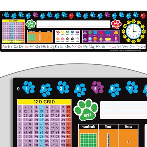 Really Good Stuff Paw Prints Vinyl Desktop Reference Nameplates, 24-Pack