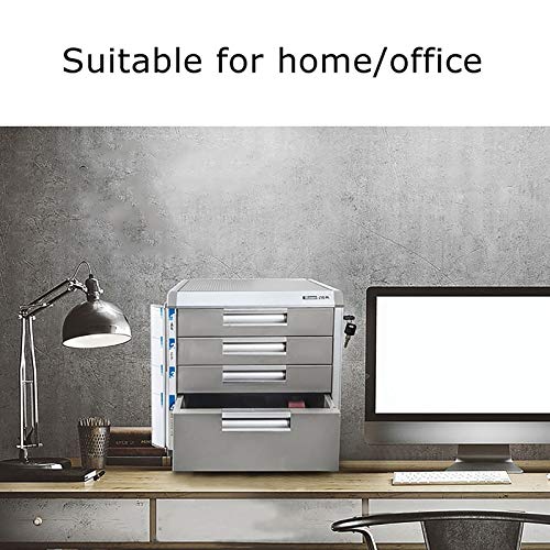 noxozoqm Desktop Drawer Cabinet Flat File Cabinet Storage, Desktop Drawer Cabinet, Aluminum Alloy Products, 4/5 Drawers Office Home Desk Supplies Lock Function. (Size : B)