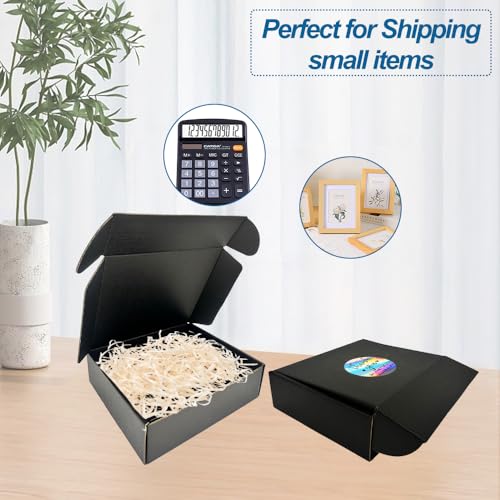 ROTCH 200 Pack 7x6x2'' Small Shipping Boxes Black, Cardboard Corrugated Mailers for Small Business (M762-200-B)