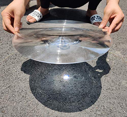 2-Pack Large Fresnel Lenses Φ300mm(11.81") Focal Length 260mm Acrylic Magnifier for Solar Heating,Solar Cooking,Visual Education. (Focal Length 260mm)
