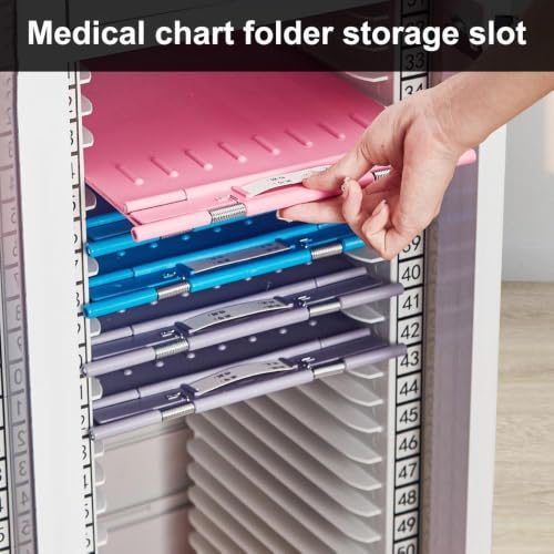 Multi-Tier Mobile Chart Rack with Numbered Compartments