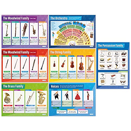 Music Posters - Set of 30, Extra Large, 33"x 23.5", Laminated, Wall Charts