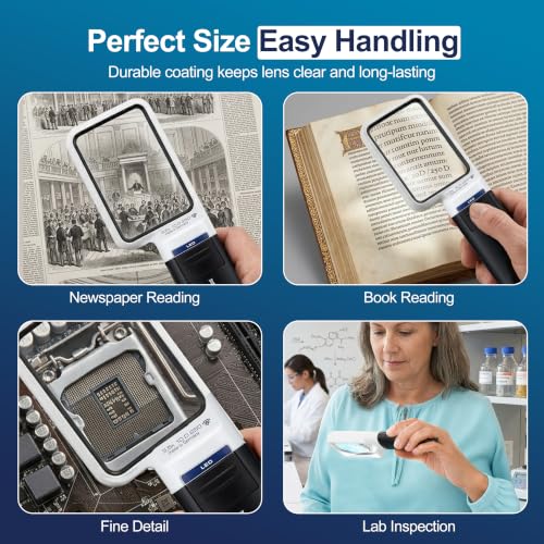 Eschenbach Mobilux LED Handheld Magnifier, 3.5X, 75 x 50 mm, 10D