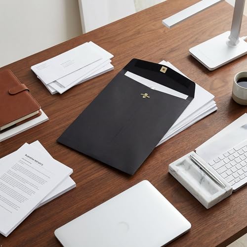 JAM PAPER 9 x 12 Open End Catalog Envelopes with Clasp Closure - Smooth Black - Bulk 250/Pack