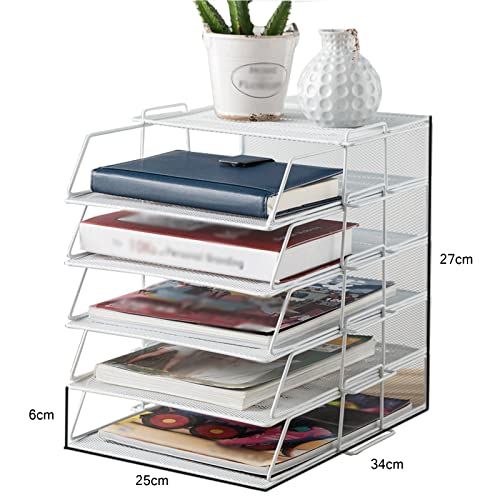 TOMYEUS File Holder Office Desktop File Rack Multi-layer Bookshelf Folder Storage Box Data Rack Storage Rack File Storage Rack for Office Home School File Organizer (Color : B, Size : 3)