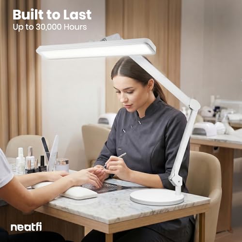 Neatfi 2500LM 30W LED Task Lamp w/Base, 22-Inch Wide Head, Non-CCT (White)
