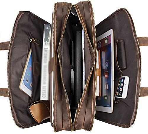 Marycan Messenger Bag, 15.6 inch Leather Messenger Bag Genuine Leather Briefcase for Men Large Satchel Shoulder Bag Rugged Leather Computer Laptop Bag(Size:39 * 12.5 * 30cm)