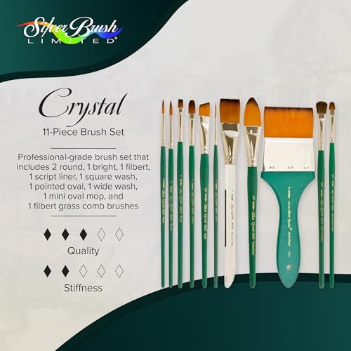 Silver Brush Limited Crystal Variety Watercolor Paintbrush Set, 11pc
