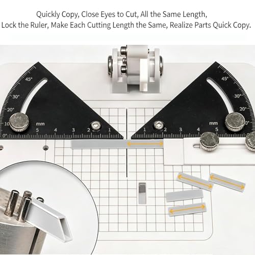 JBGYNU Manual Angle Cutter for Plastic & Wood, Model Making Building Tool, 0-45° Angle Cutting Station, with Protractor and Guide, Blade Thickness 0.23mm, for Hobbyists and Professionals