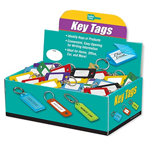 Lucky Line Key Tag with Swivel Ring, 200 Per Box Assorted Colors (16800)
