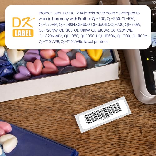 Brother Genuine DK-120424PK Multipurpose Paper Labels, Die-Cut 0.66" x 2.1", Engineered for Excellence, 400 Labels Per Roll, 24 Rolls per Box, White, for use with Select Brother QL Label Printers