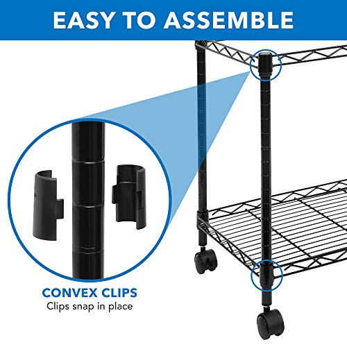 Mount-It! Rolling File Cart with Locking Casters, Mobile Filing Cabinet for Letter and Legal Size Folders, Commercial Grade Steel with Storage Shelf, Fits Under Desk, Black | 23" W x 13.5" D x 20" H