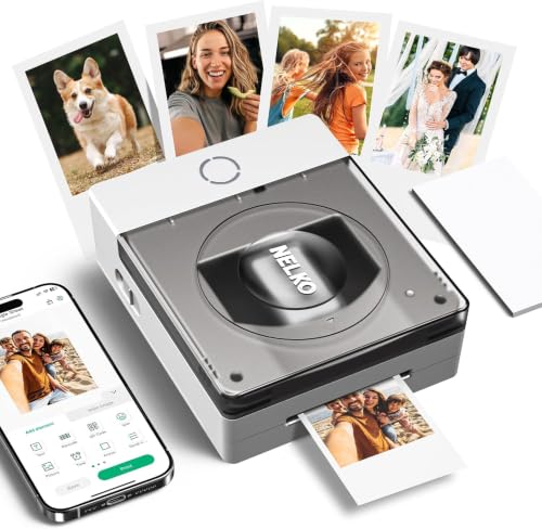 Nelko Photo Printer, 2x3 Portable PP02 Inkjet Printer for Sticker, Magnetic, Water Transfer & Heat Transfer Paper, Bluetooth Compatible with iOS & Android, App Editing, Ivory