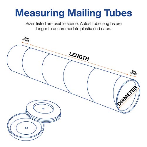 Choice Shipping Supplies Mailing Tubes with Caps, 2" x 72", Kraft, 50/Case