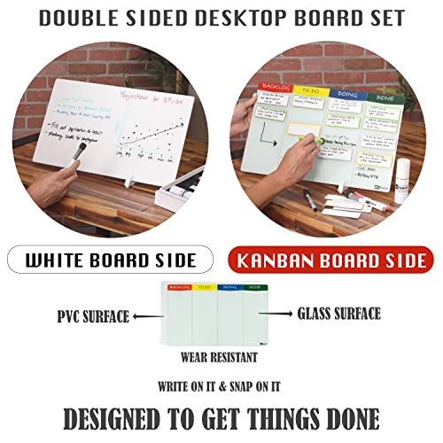PMXBOARD Desktop Magnetic Kanban Board Kit | Project Management Board
