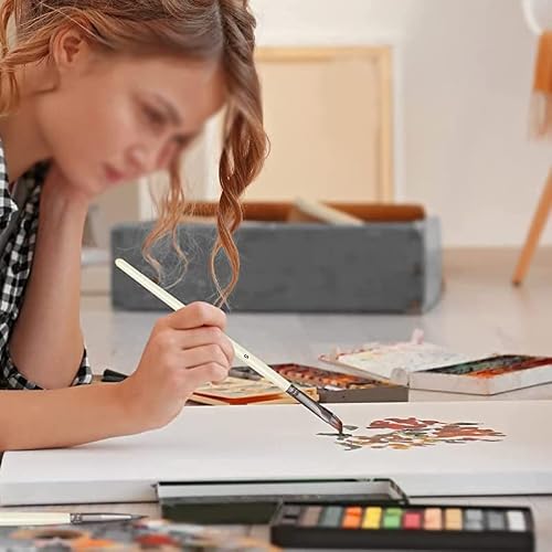 JSEIAJB 10pcs Artist Paint Brushes Set for Acrylic Oil Watercolor Gouache Paint Art Face Body Professional Miniature Painting Brushes