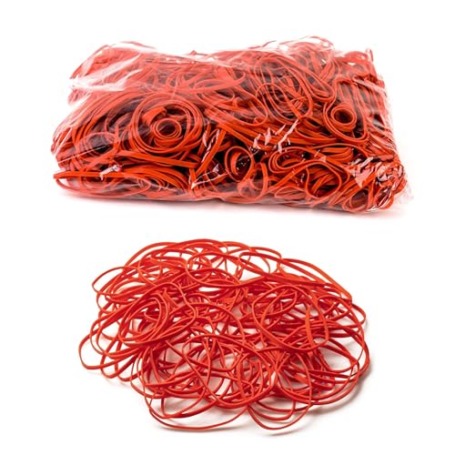 [3 Pack] Red Rubber Bands Size #18 (3 x 1/16 inches) Approx 1480pcs per Box - Non-Latex Rubberbands For Office, Commercial, Store, Home, Kitchen, Industrial, Money, Electrical Use (3 Box)