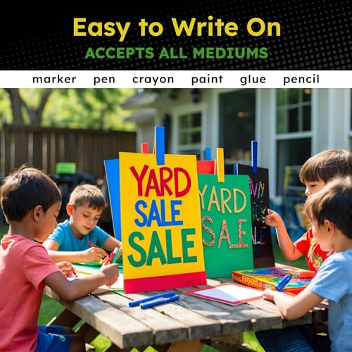Hygloss Colored Poster Board 22 x 28, 50 Pack, Assorted Standard Colors