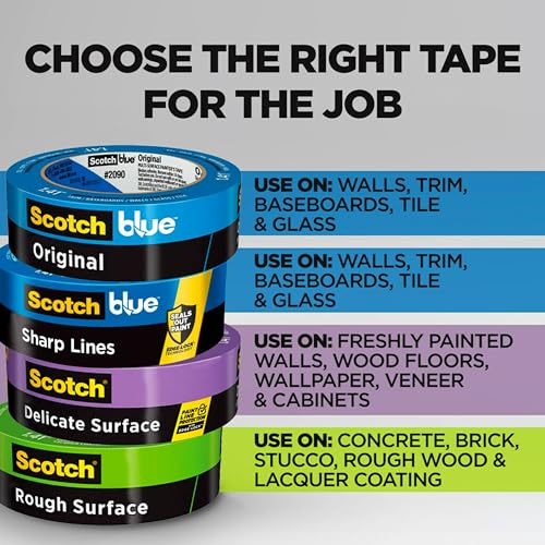 ScotchBlue Original Multi-Surface Painter's Tape 2 Inch Wide, 4 Rolls