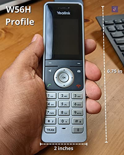 Yealink W60P IP Cordless Phones Office Business VoIP DECT Handset Bundle, W60B Base Unit, Power Supply, Global Teck Microfiber Cloth - Requires VoIP Service (Yealink W56P Base and 2 handsets)