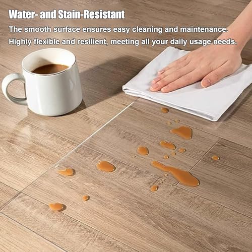 Office Chair Mat for Hard Floor 24×36in~63x84in Clear PVC Desk Chair Mat for Hard Floors Thick 0.06" Floor Mat for Rolling Chairs, Waterproof Floor Cover, Smooth Glide(44x95in)