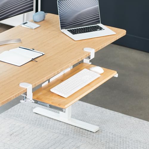 VIVO Real Bamboo Clamp-on 27 x 11 in Keyboard Tray, MOUNT-KB05O