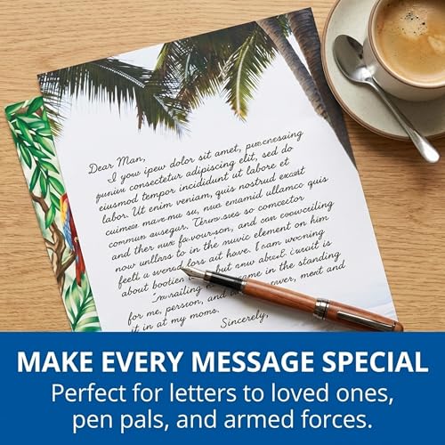 PaperDirect Everyday Tropical Border Paper, 100 Sheets Ocean, Beach, Palm Tree & Floral Designs, 8.5 x 11 Premium Printer Stationery Letterhead for Invitations, Flyers & Summer-Themed Prints