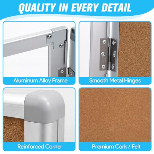 47.2" x 35.6" Enclosed Outdoor Bulletin Board, Lockable Notice Board