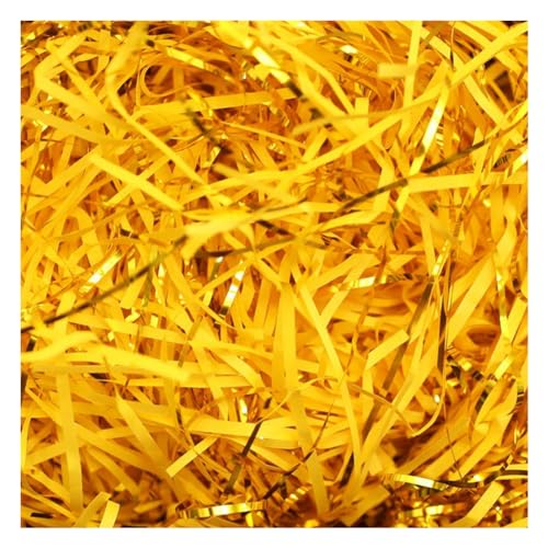 ETAZMDITE Shredded Paper for Gift Boxes, Glitter Shredded Tissue Paper Multicolor Gift Filling Material With Gold Threads 500g-1000g(Gold,1000 g)